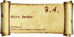 Hirt Andor névjegykártya