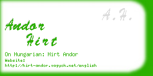 andor hirt business card